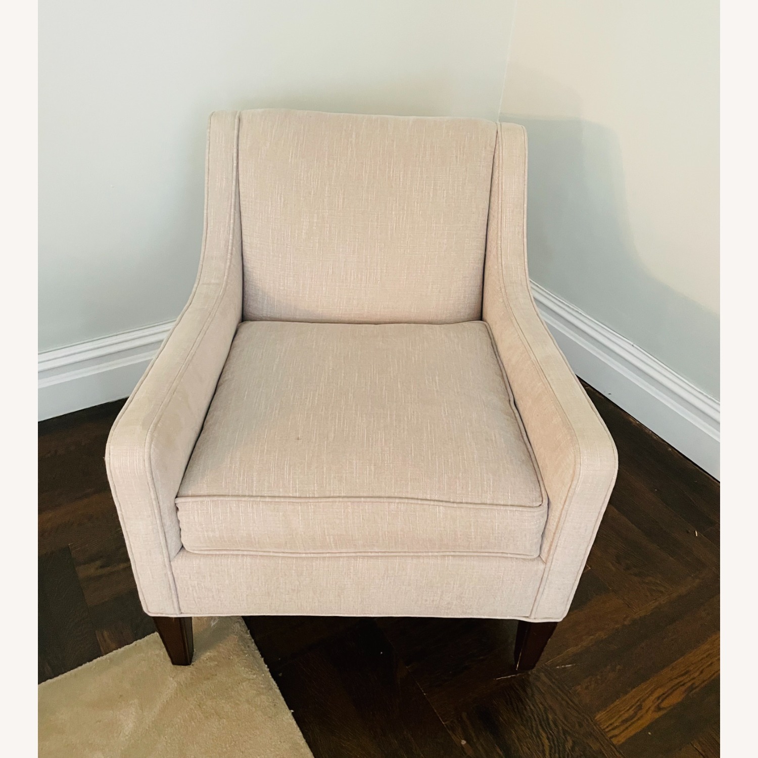 Light Gray Fabric Armchair - image-5