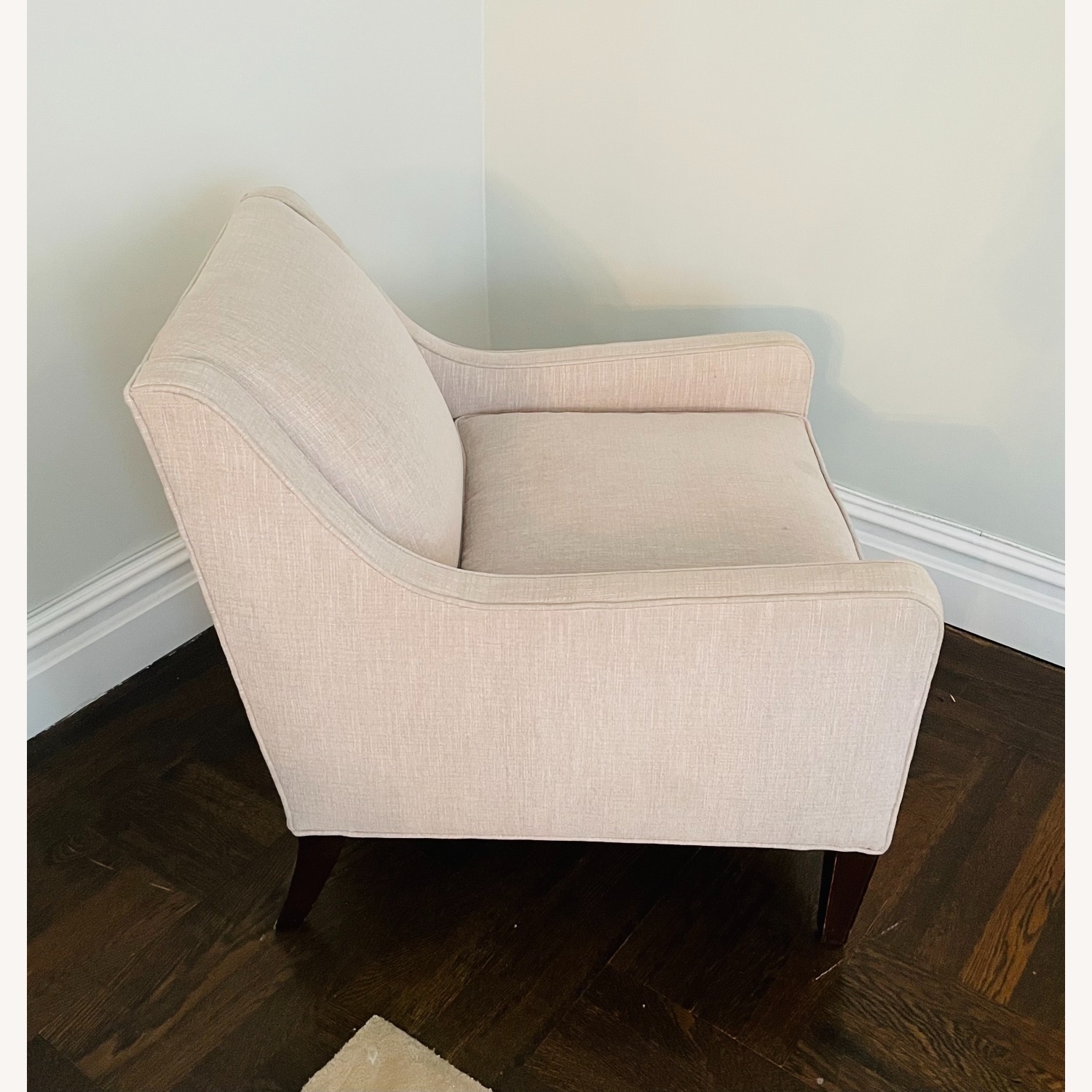 Light Gray Fabric Armchair - image-3