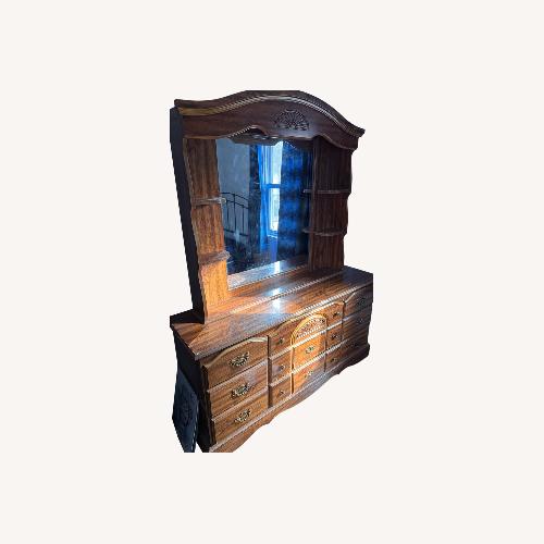 Used Light Brown Vintage Dresser (With Mirror) for sale on AptDeco