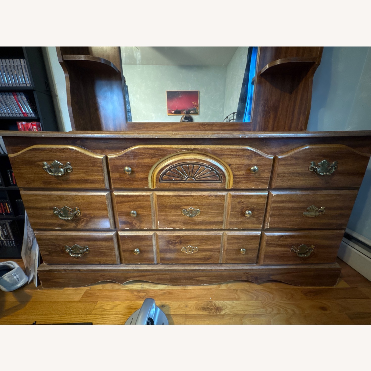 Light Brown Vintage Dresser (With Mirror) - image-2