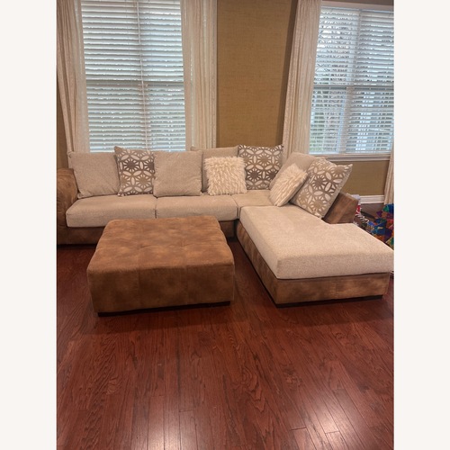 Used Slimline Sectional & Matching Ottoman /Table for sale on AptDeco