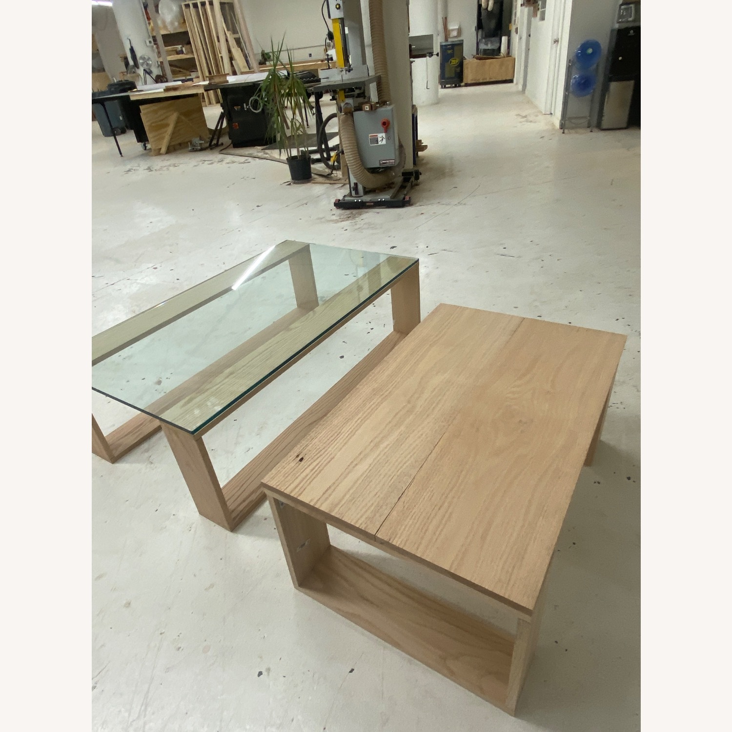 Modern Oak Wood Glass Coffee Table  - image-5