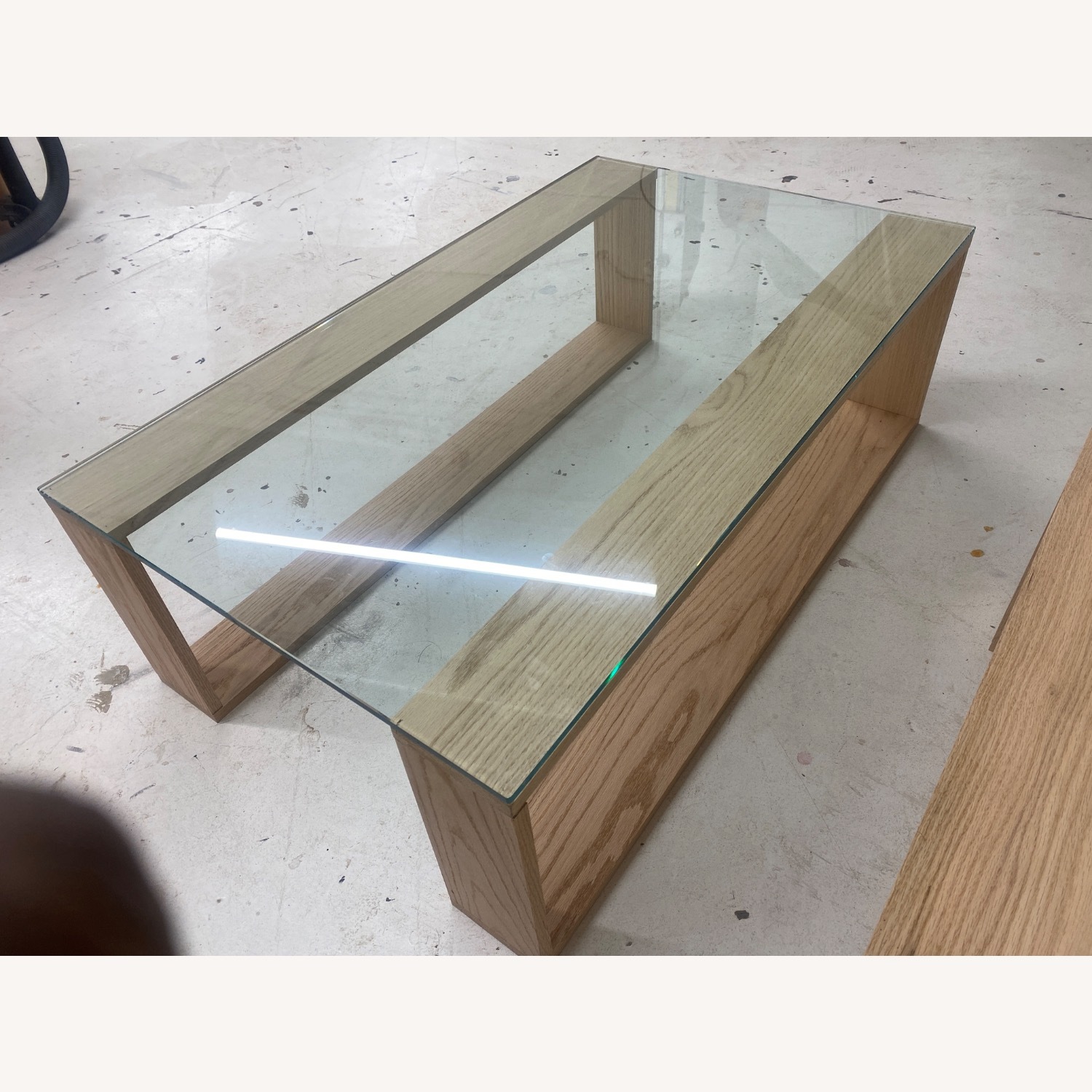 Modern Oak Wood Glass Coffee Table  - image-3