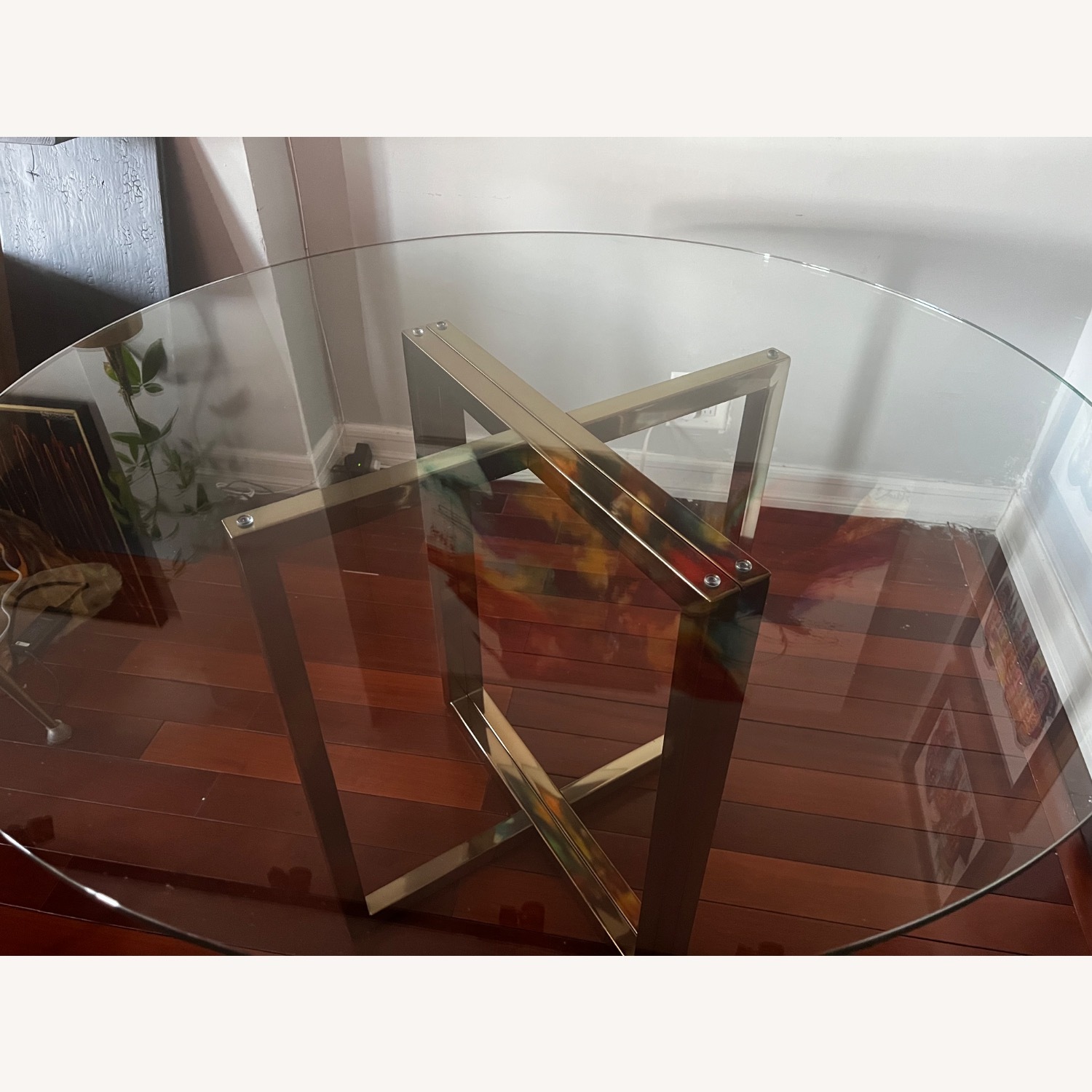 CB2 Silverado Round Glass Dining Table - image-3