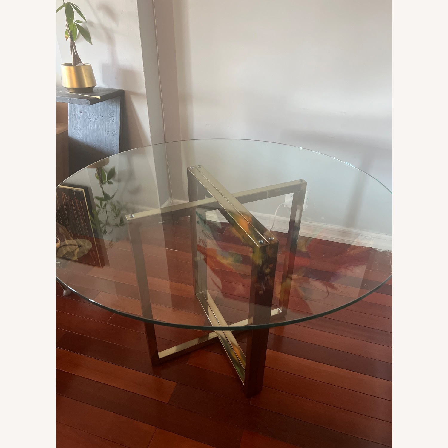 CB2 Silverado Round Glass Dining Table - image-5