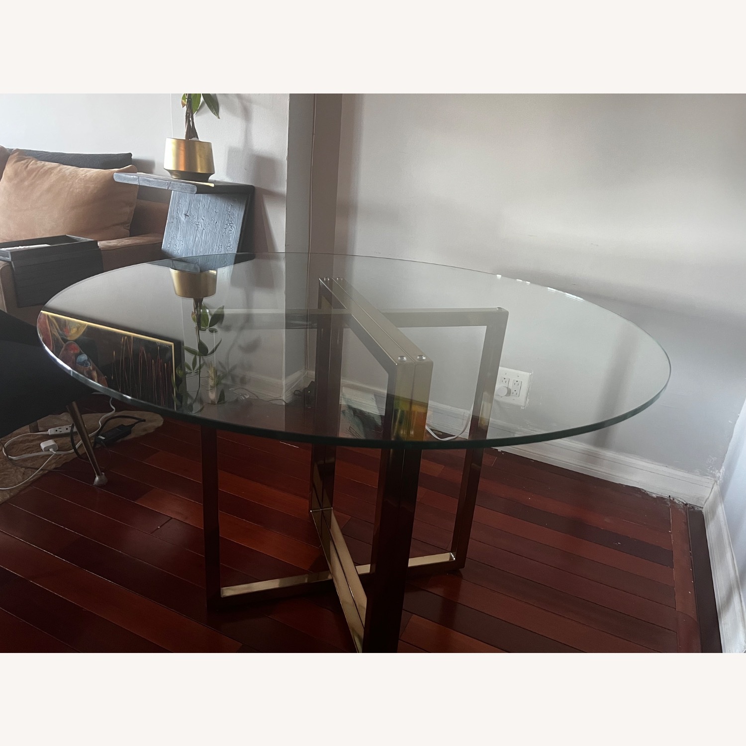 CB2 Silverado Round Glass Dining Table - image-6