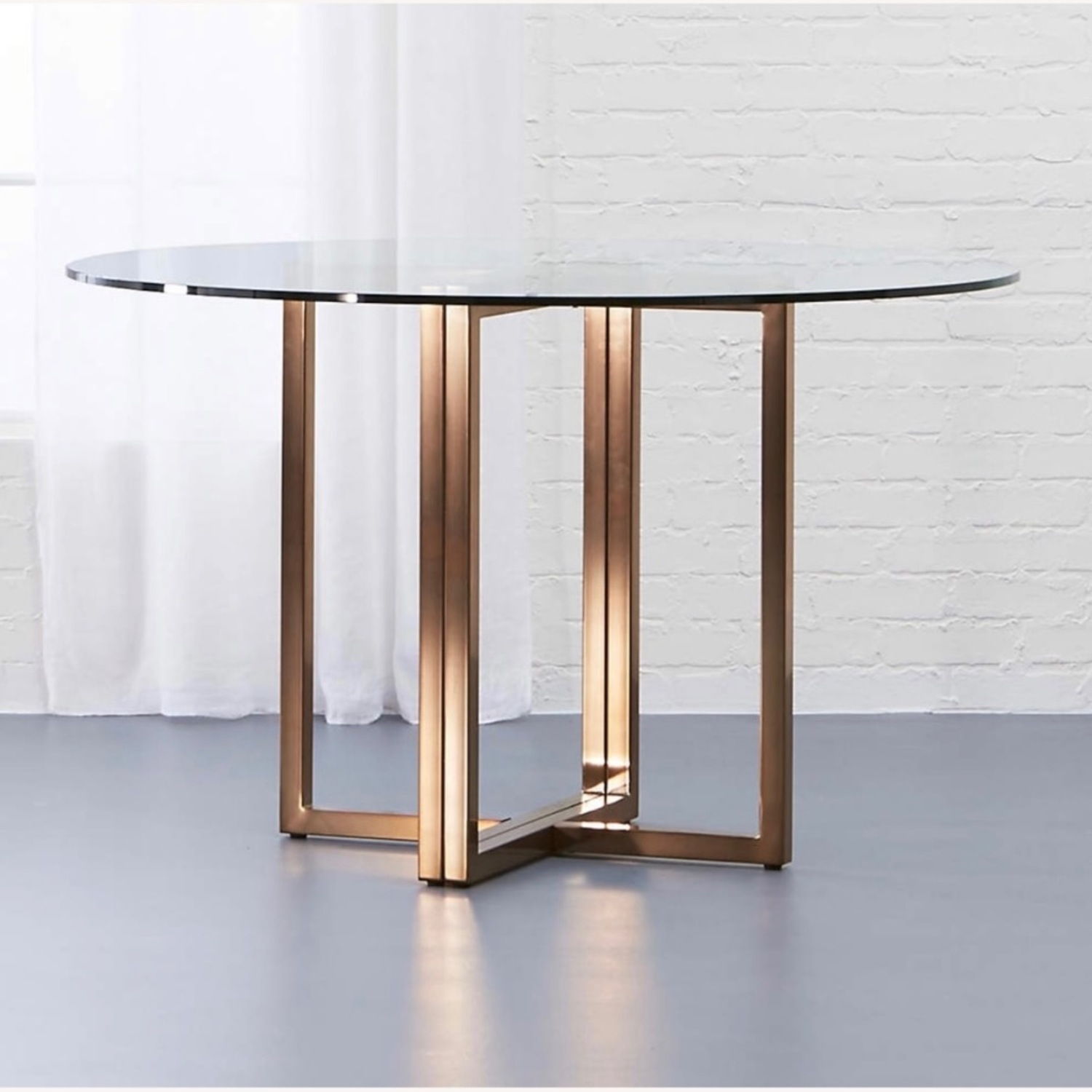 CB2 Silverado Round Glass Dining Table - image-1