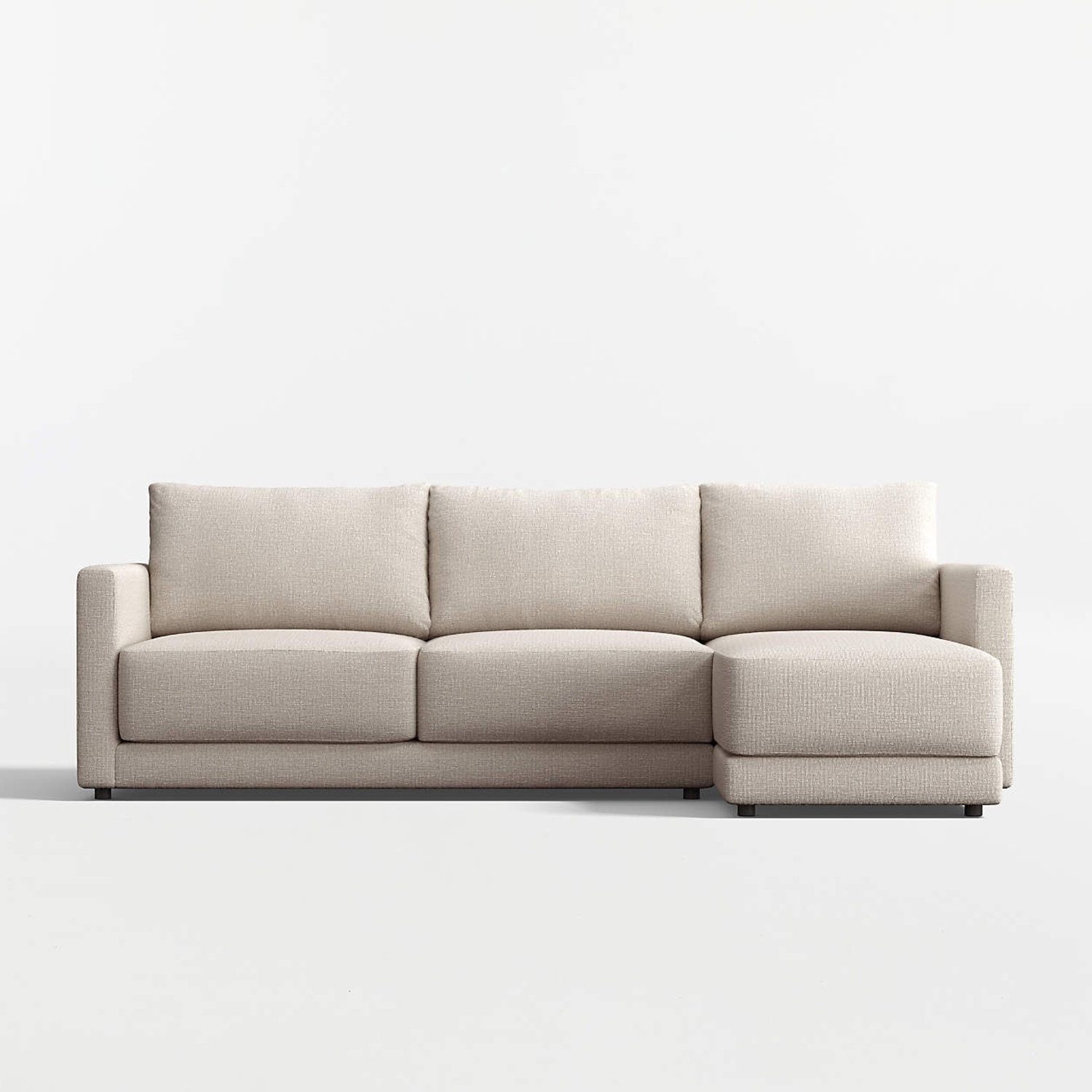 Crate & Barrel White Fabric Chaise Lounge - image-0