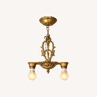 Vintage/Antique Finds Gold Brass Ceiling Lamp