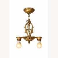 Vintage/Antique Finds Gold Brass Ceiling Lamp