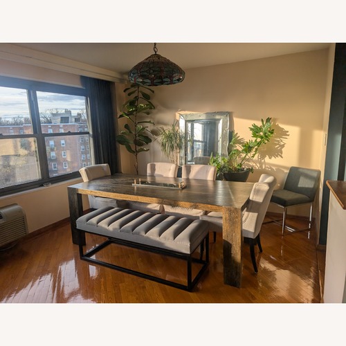 Used Arhaus Dark Gray Fabric Bench for sale on AptDeco