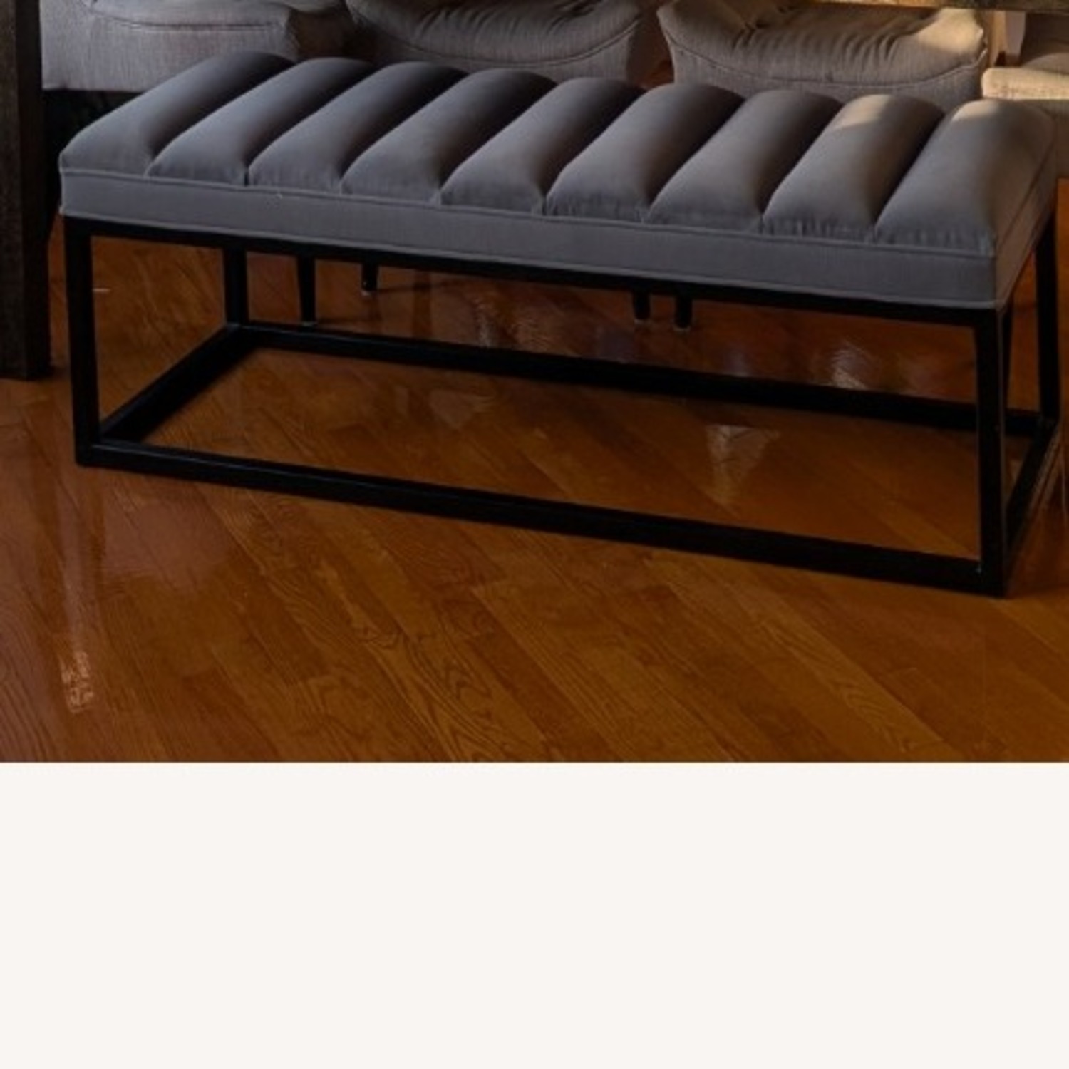 Arhaus Dark Gray Fabric Bench - image-3