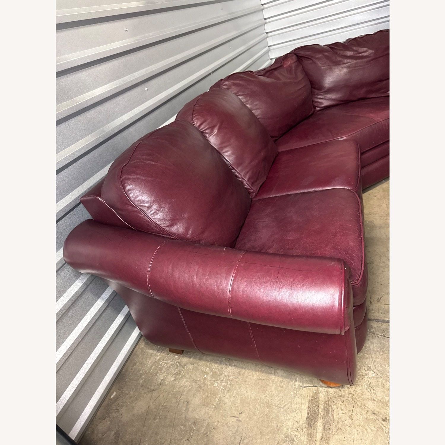 Bradington Young Red Leather Reclining Sectional - image-3