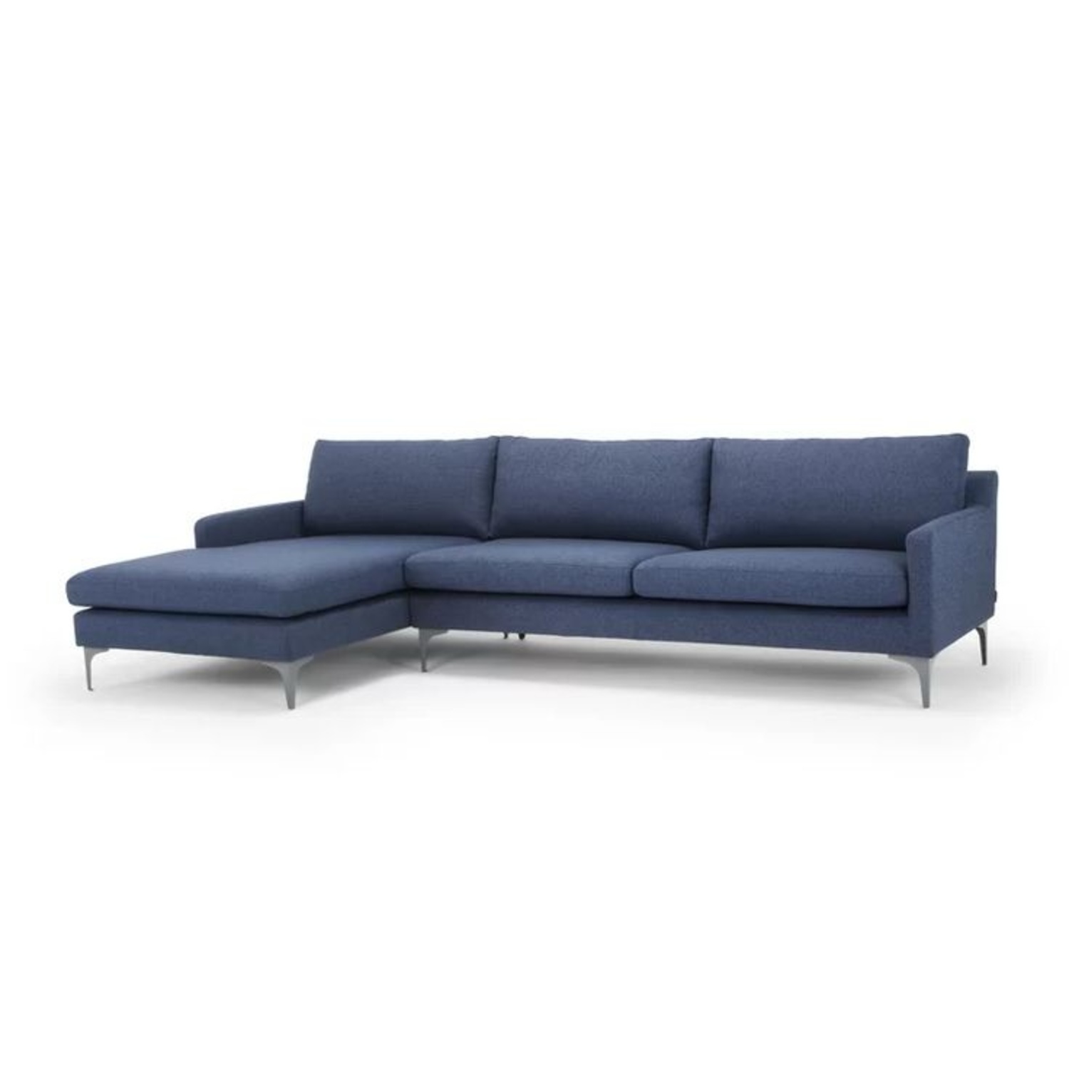 AllModern Jones 2 Blue Velvet 2 Piece Sectional - image-4