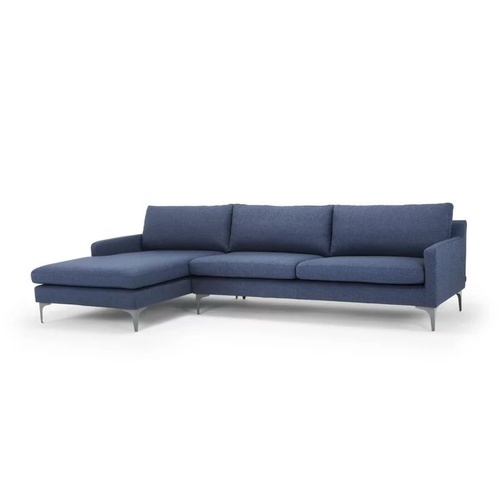 Used AllModern Jones 2 Blue Velvet 2 Piece Sectional for sale on AptDeco
