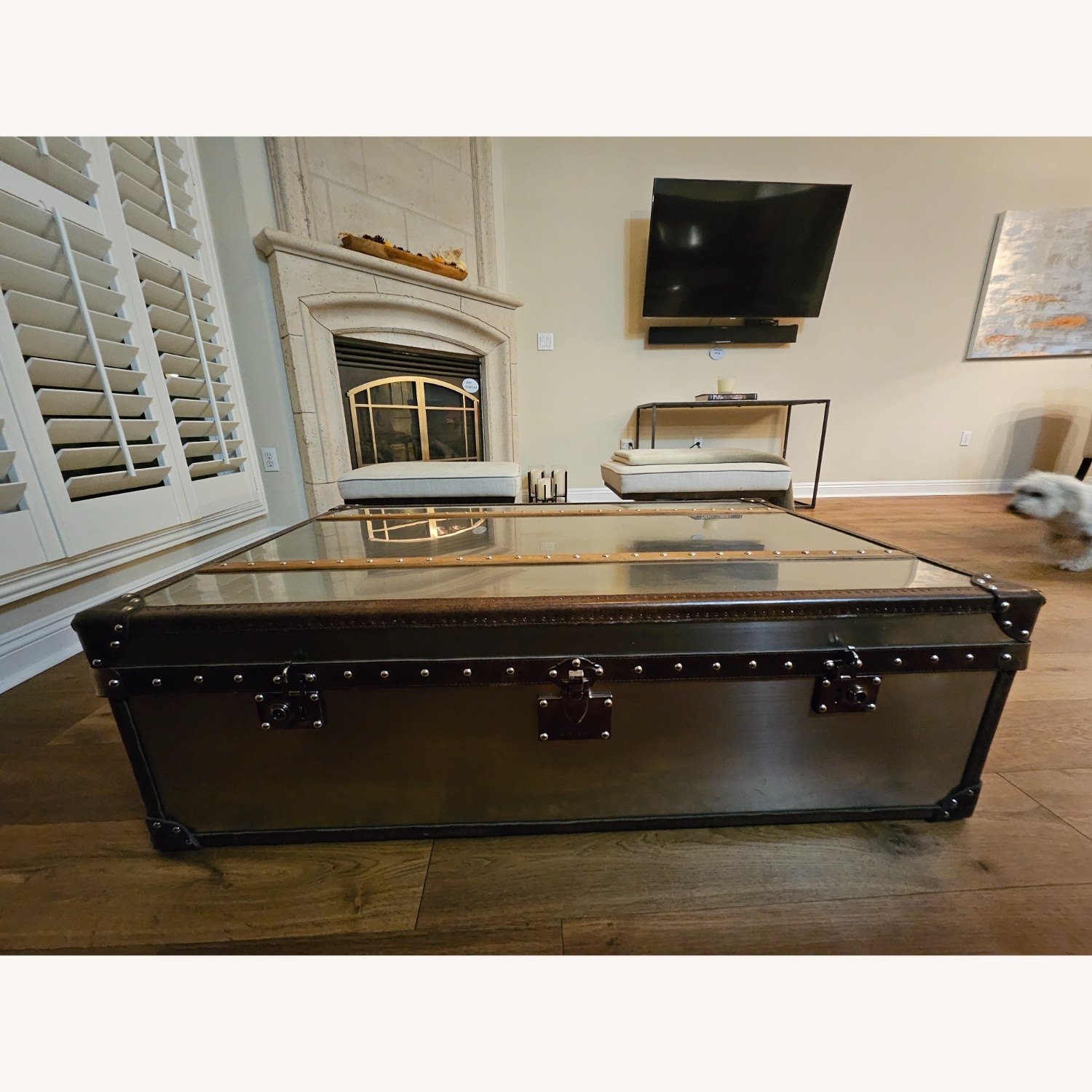 Flexsteel Stainless Steel Trunk / Coffee Table - image-7