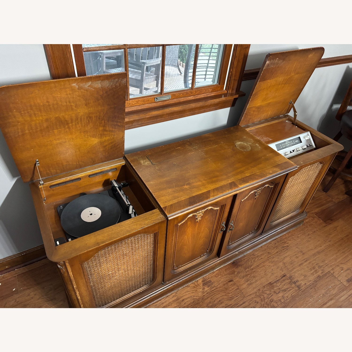 Vintage TV/Stereo Cabinet with Record Player - image-3