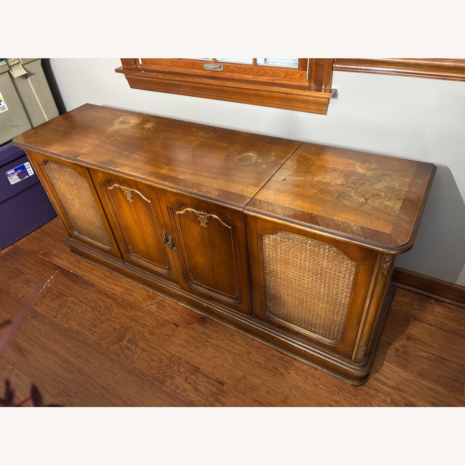 Vintage TV/Stereo Cabinet with Record Player - image-2