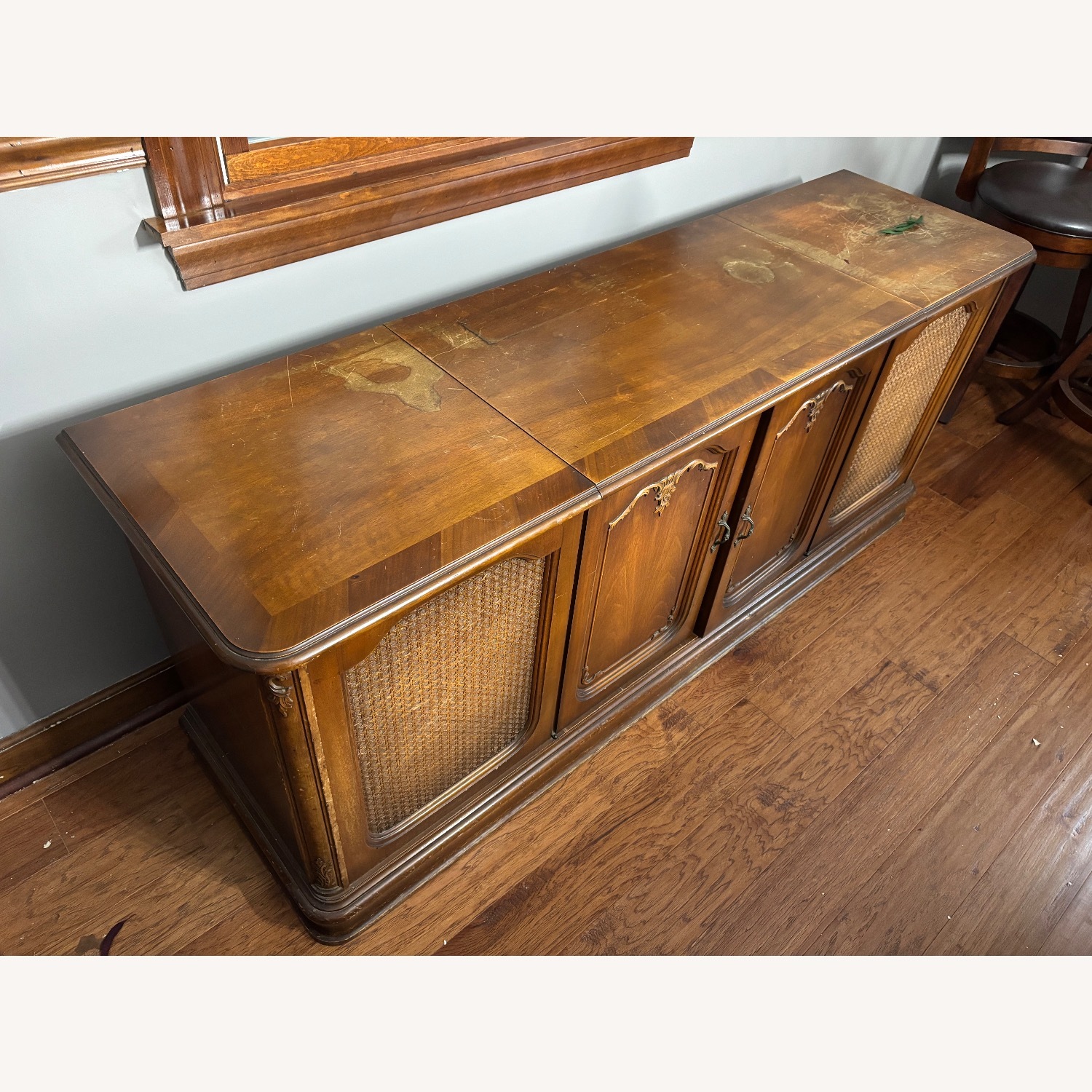 Vintage TV/Stereo Cabinet with Record Player - image-1