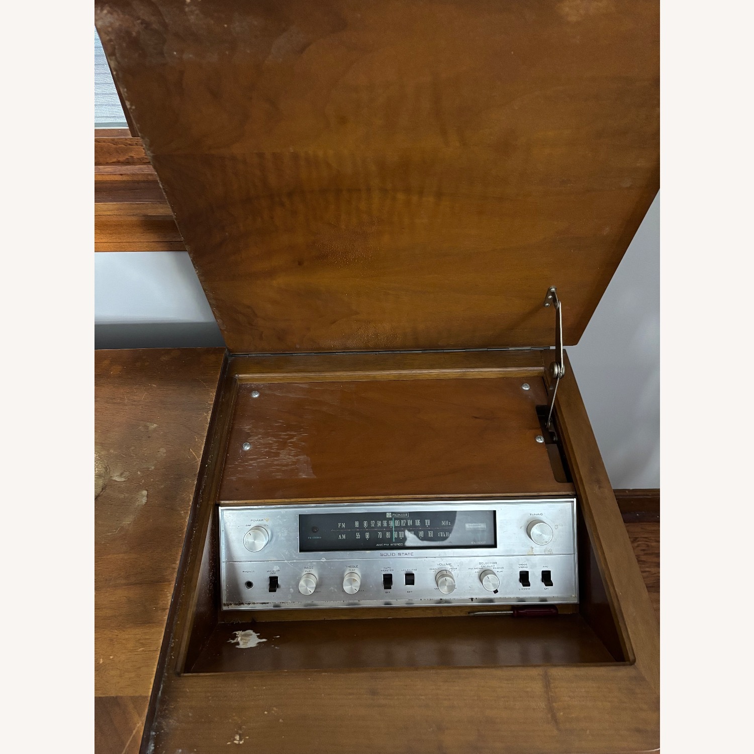 Vintage TV/Stereo Cabinet with Record Player - image-4