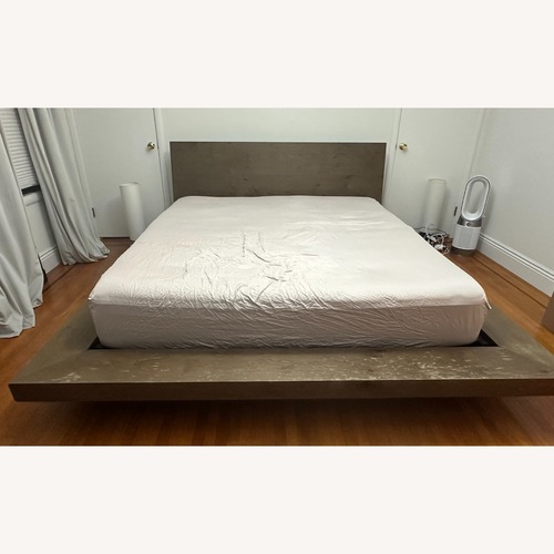 Used Restoration Hardware Smoked Oak Wood King Bed for sale on AptDeco