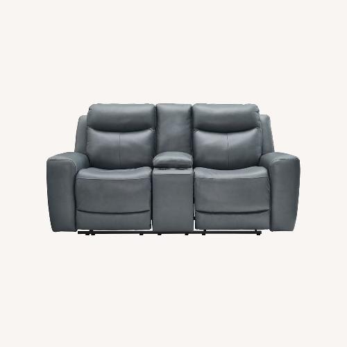 Used Ashley Furniture Dark Gray Leather 2 Seater Sofa for sale on AptDeco
