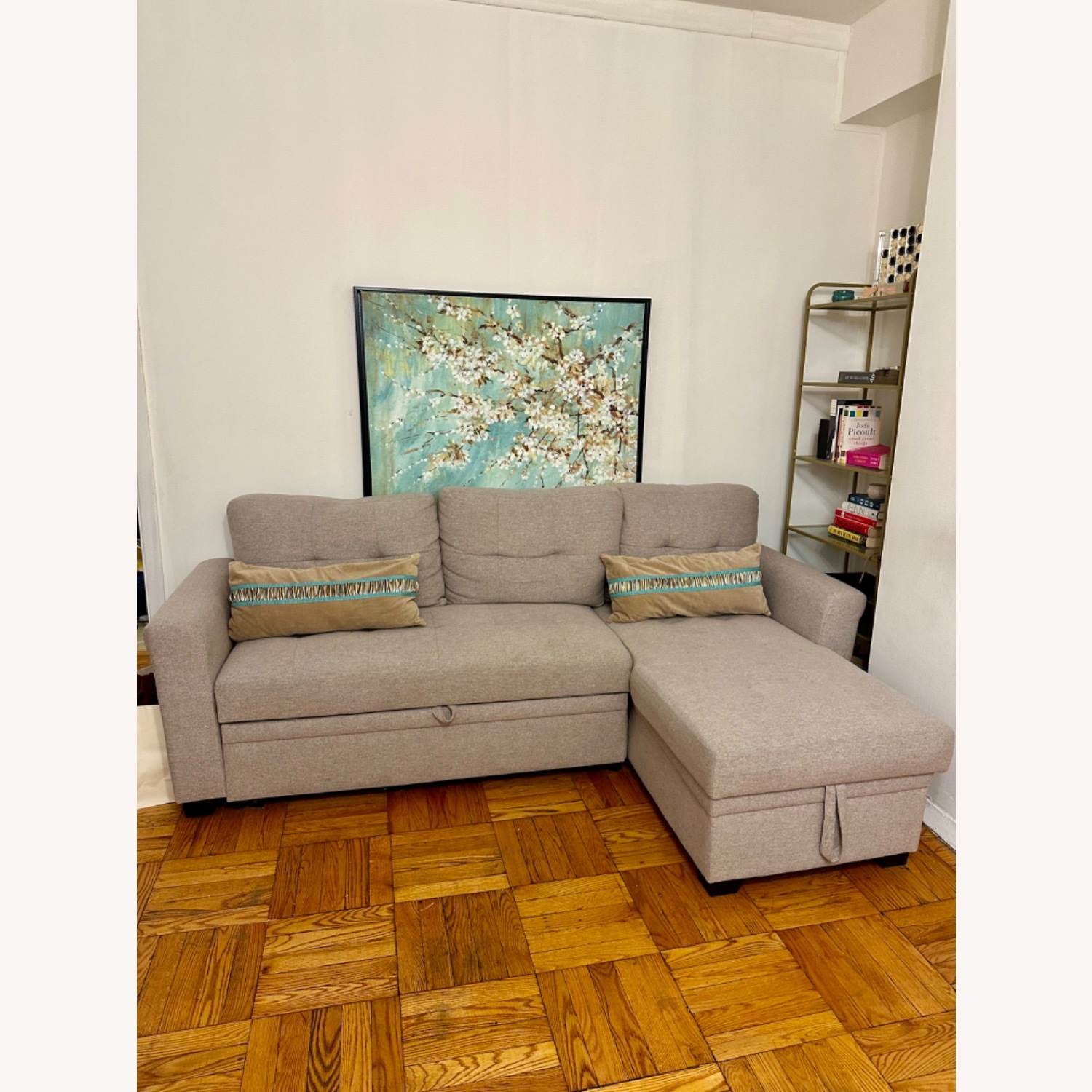 Light Gray Fabric 2 Piece Sectional - image-1