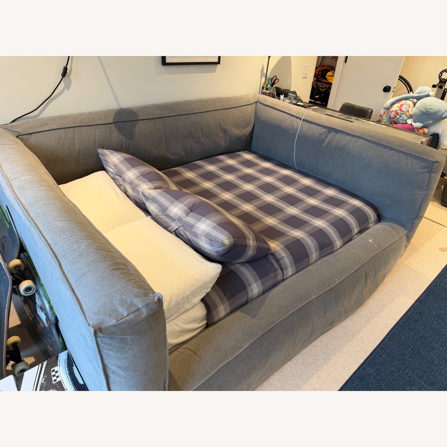 Restoration Hardware Light Gray Fabric Daybed - image-3