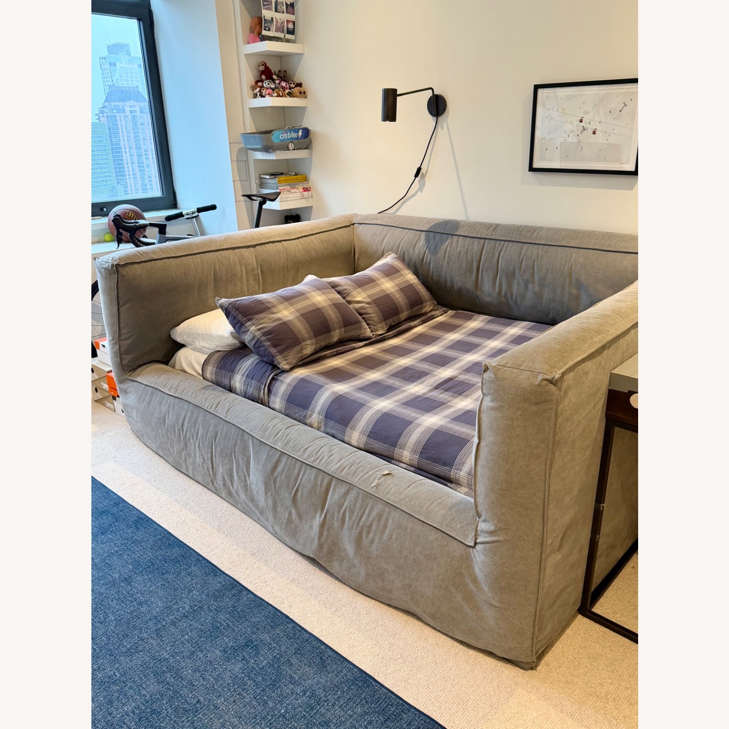 Restoration Hardware Light Gray Fabric Daybed - image-2