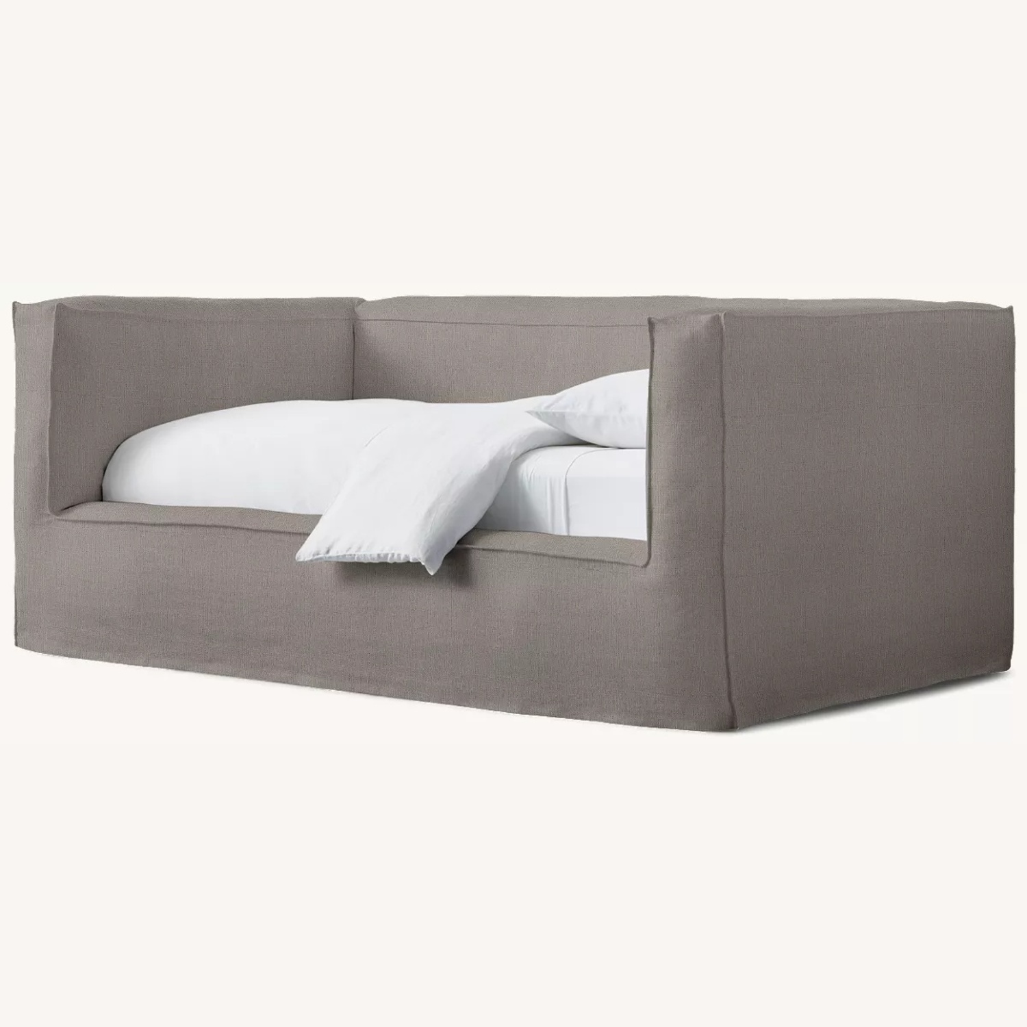 Restoration Hardware Light Gray Fabric Daybed - image-0