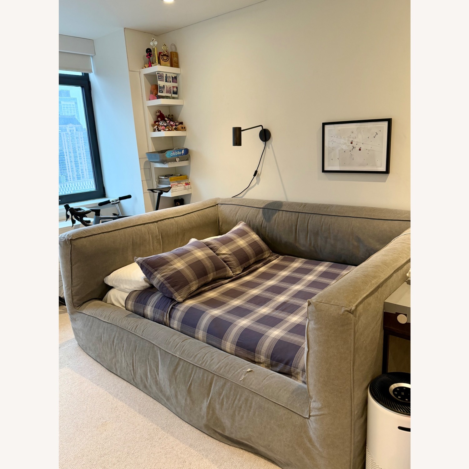 Restoration Hardware Light Gray Fabric Daybed - image-1