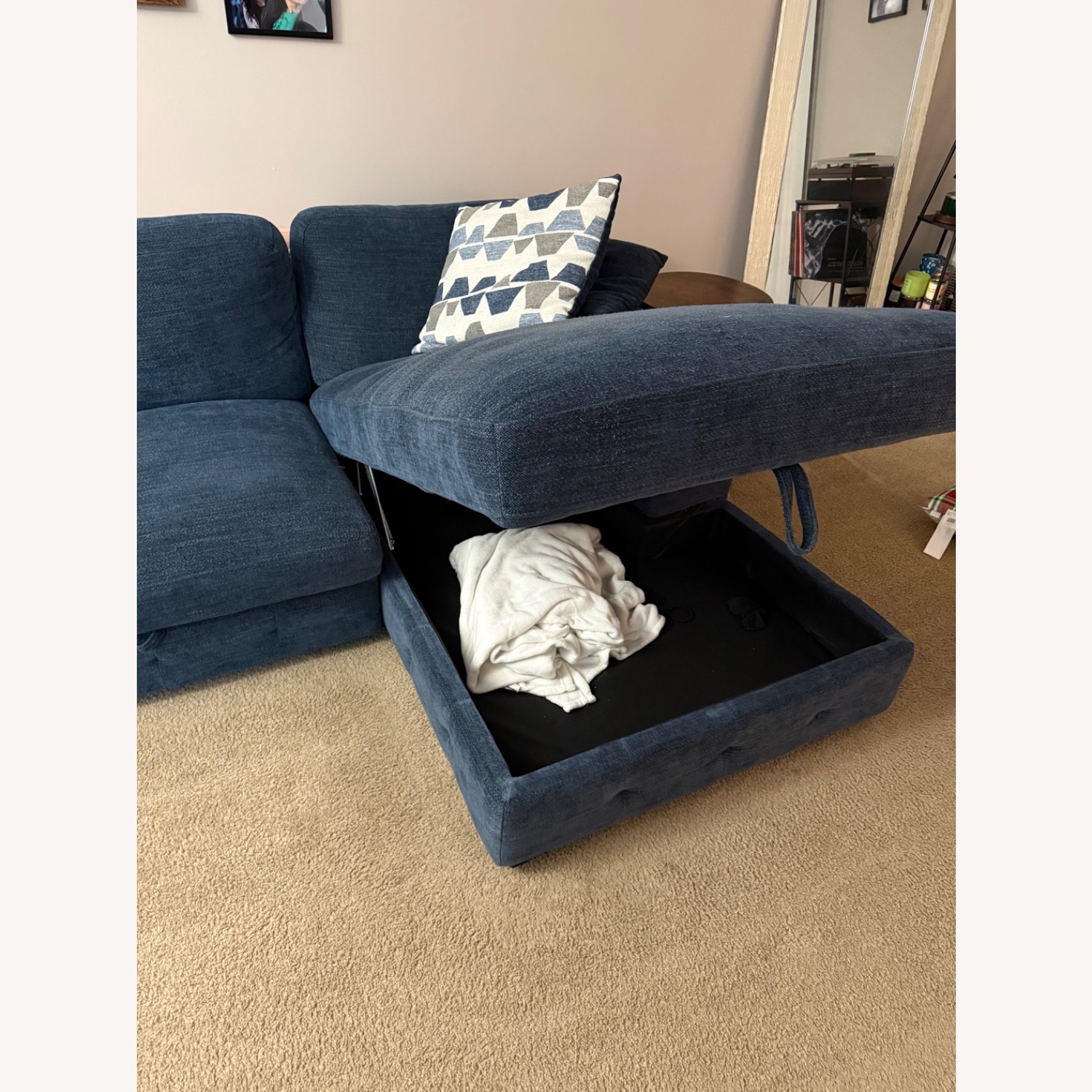 Playground Navy 116'' 2 Piece Right Arm Facing Pop-Up Sleeper Chaise Sectional - image-2