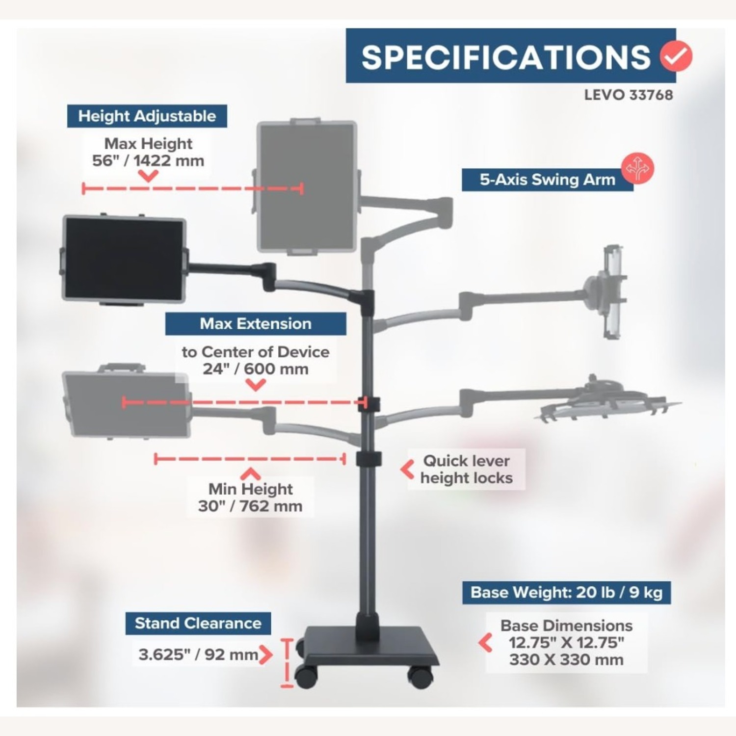Levo G2 Premium Tablet Floor Stand  - image-11