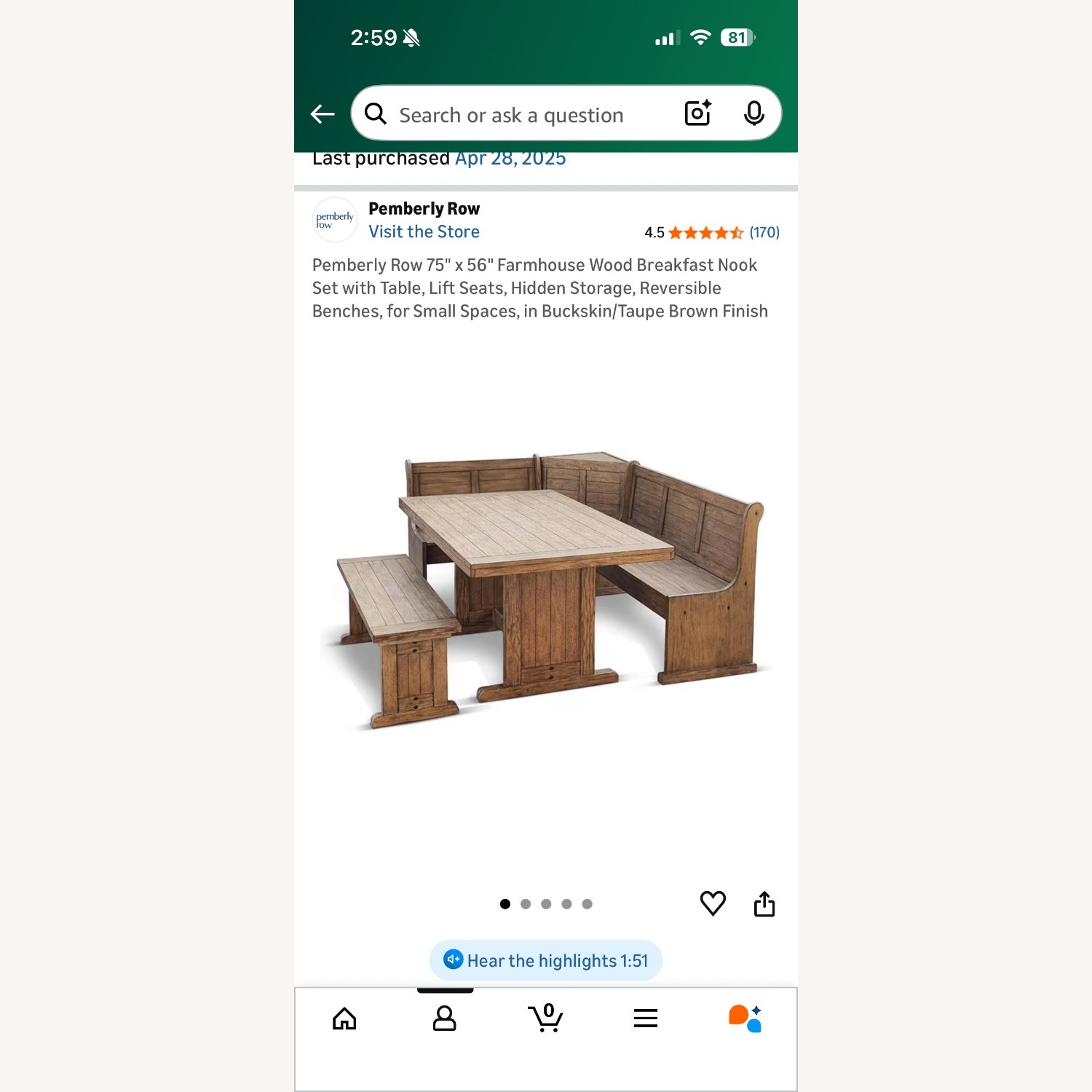 Dark Brown Wood Dining Table - image-2