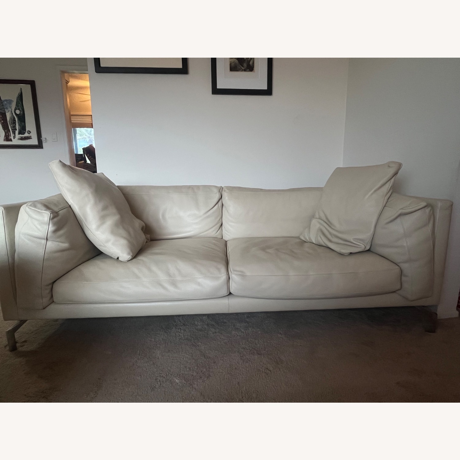 Design Within Reach Como White Leather 3+ Seater Sofa - image-8