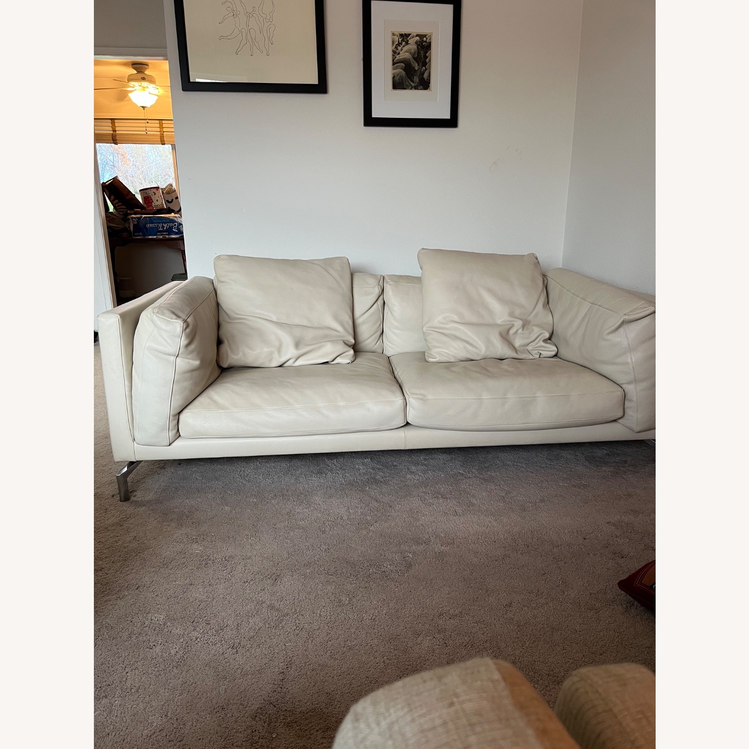 Design Within Reach Como White Leather 3+ Seater Sofa - image-2