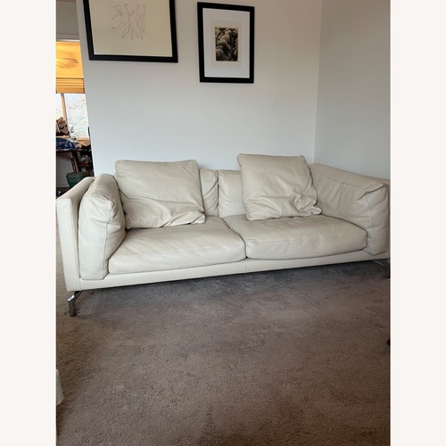 Used Design Within Reach Como White Leather 3+ Seater Sofa for sale on AptDeco