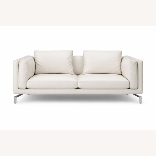 Used Design Within Reach Como White Leather 3+ Seater Sofa for sale on AptDeco