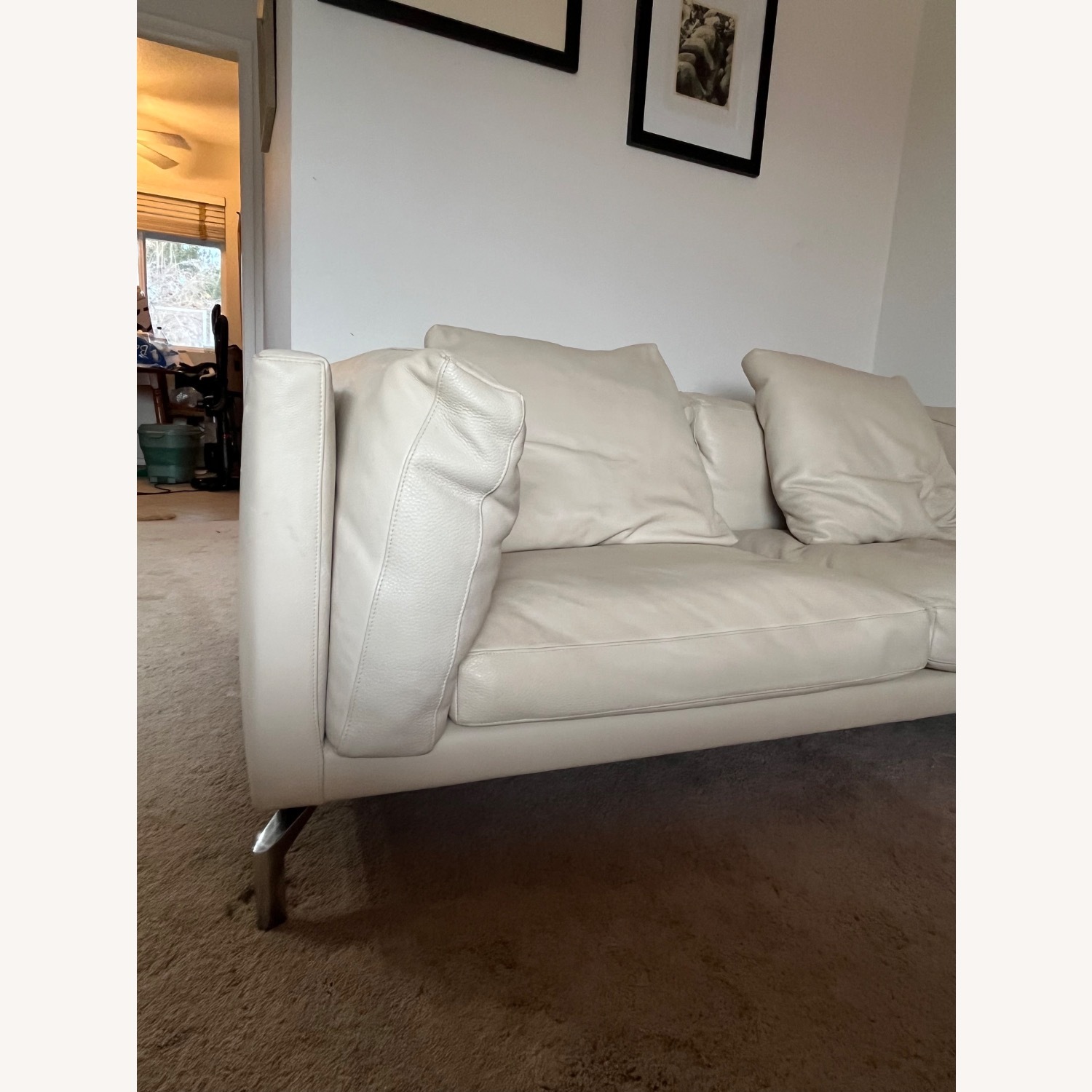 Design Within Reach Como White Leather 3+ Seater Sofa - image-6