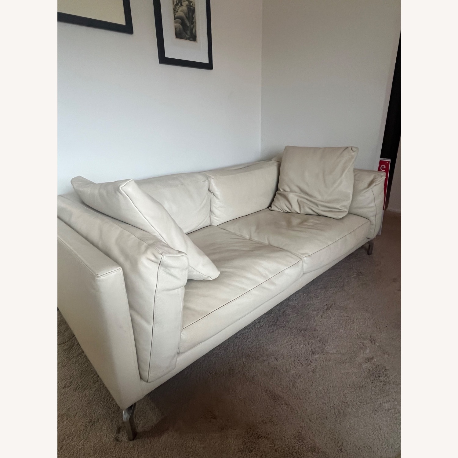 Design Within Reach Como White Leather 3+ Seater Sofa - image-7