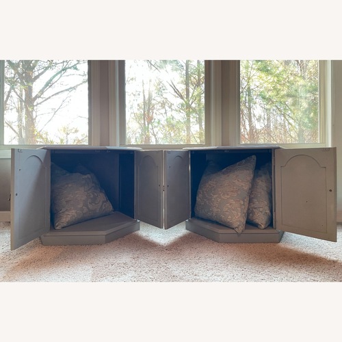 Used Ethan Allen Hexagonal Storage Side Table for sale on AptDeco