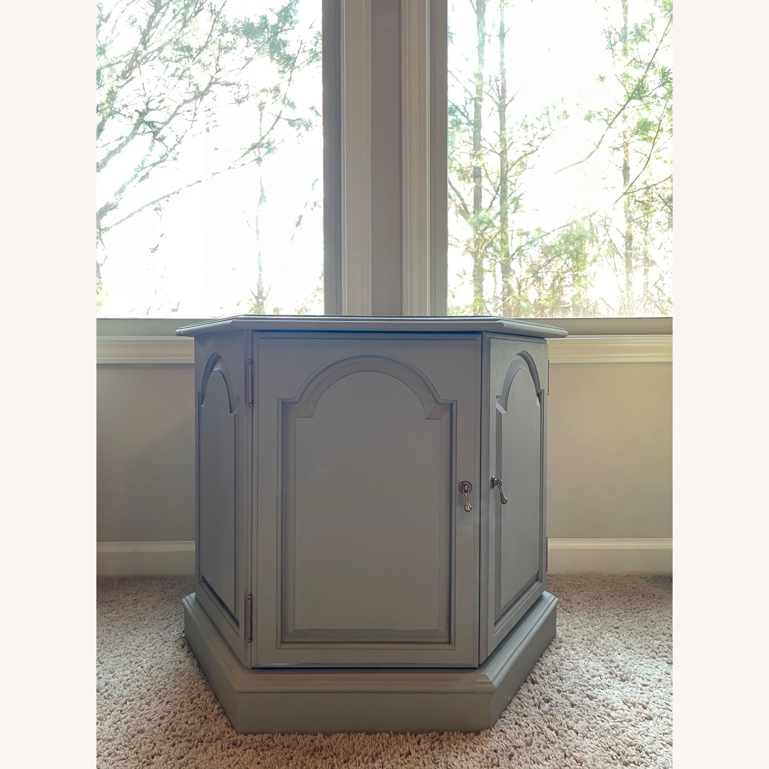 Ethan Allen Hexagonal Storage Side Table - image-2