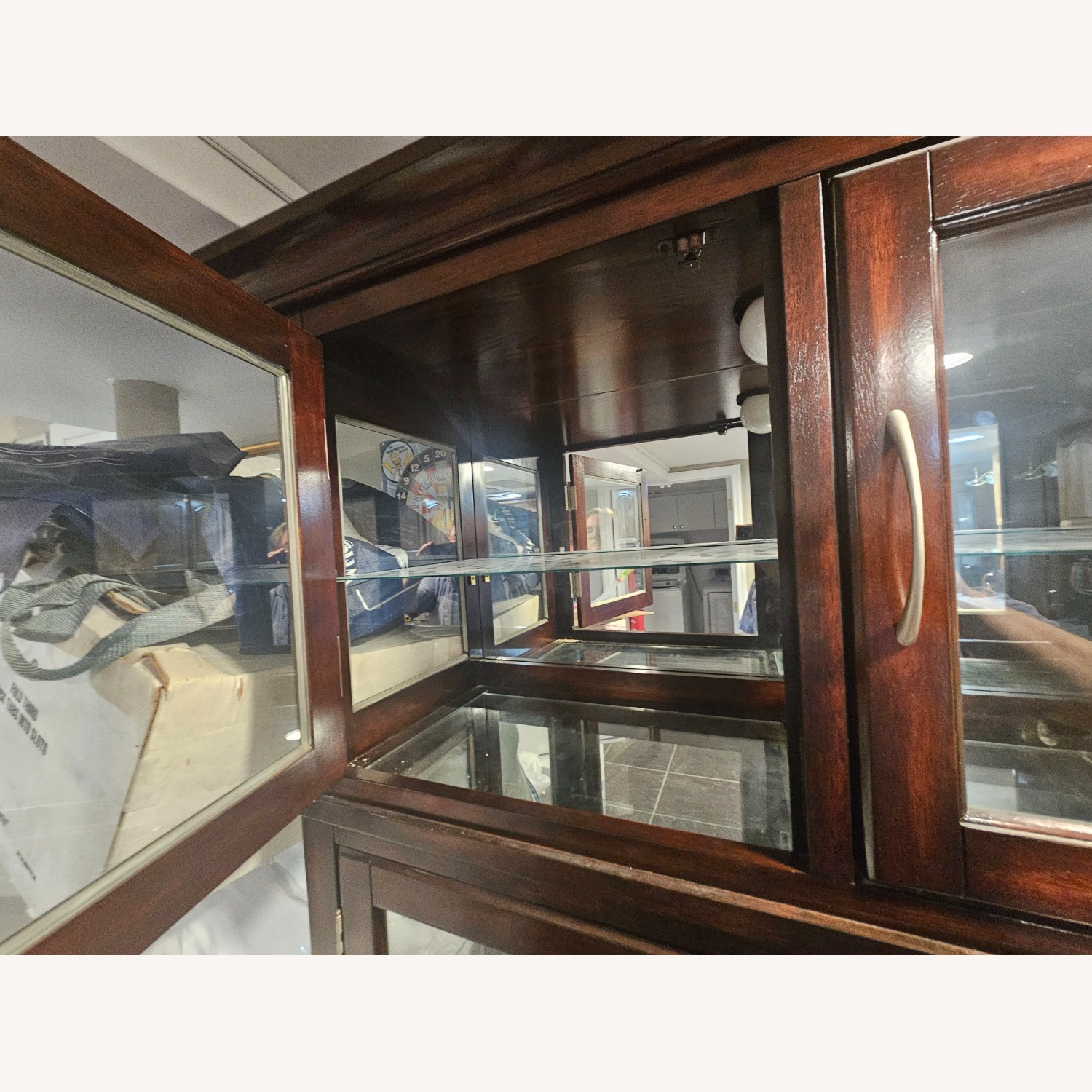 Dark Brown Wood Sideboard Display Cabinet - image-6