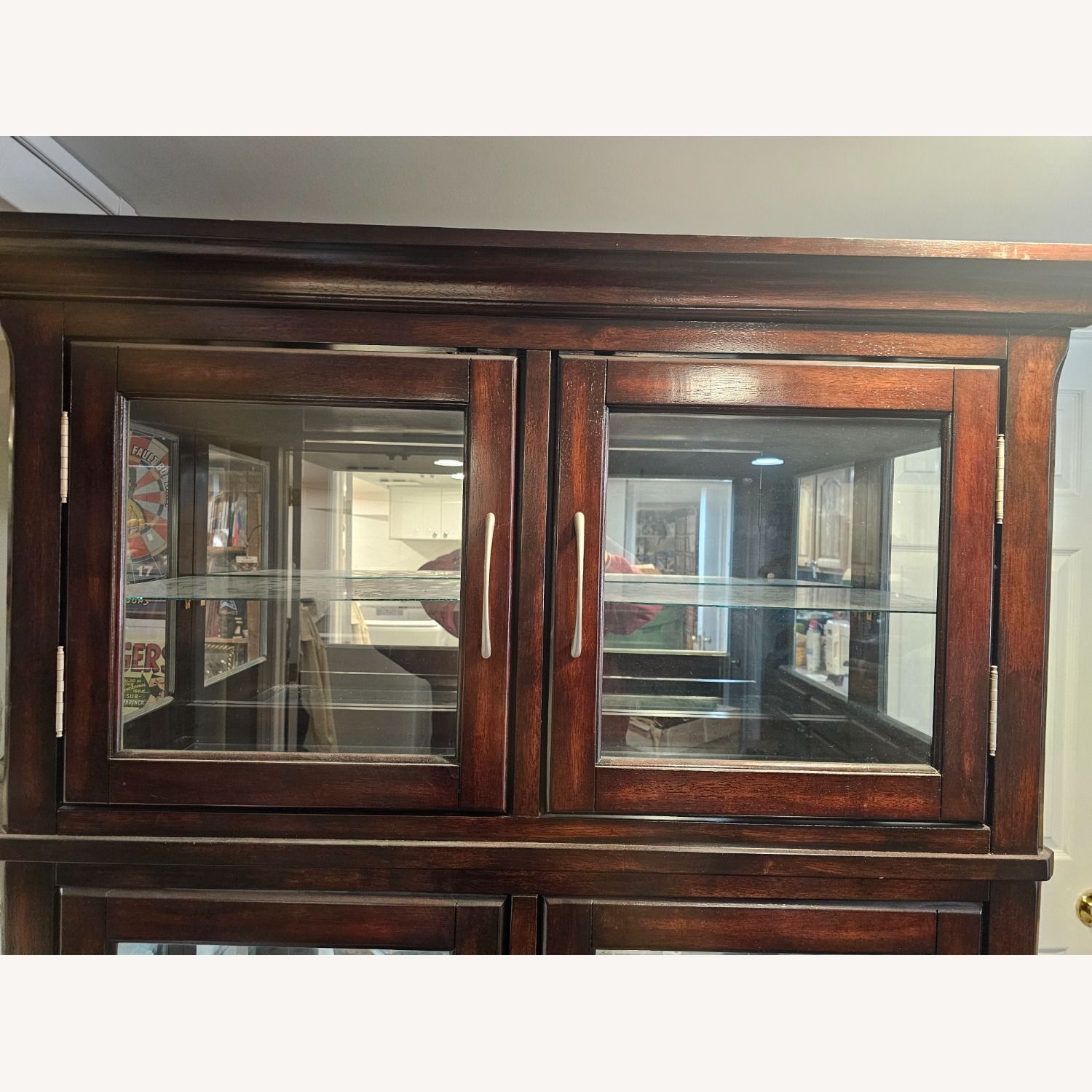 Dark Brown Wood Sideboard Display Cabinet - image-4