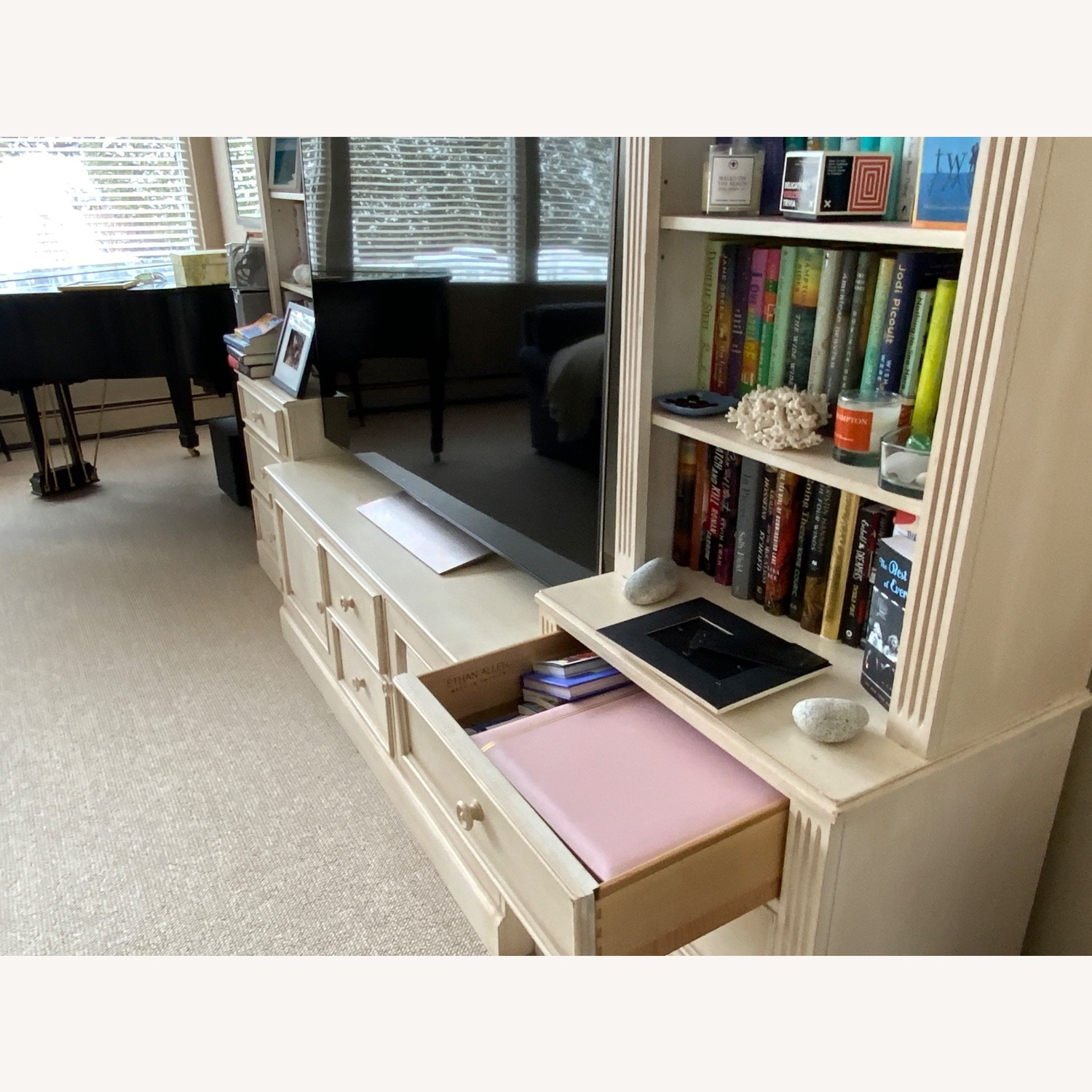 Ethan Allen New Country White Wood Wall Unit - image-3