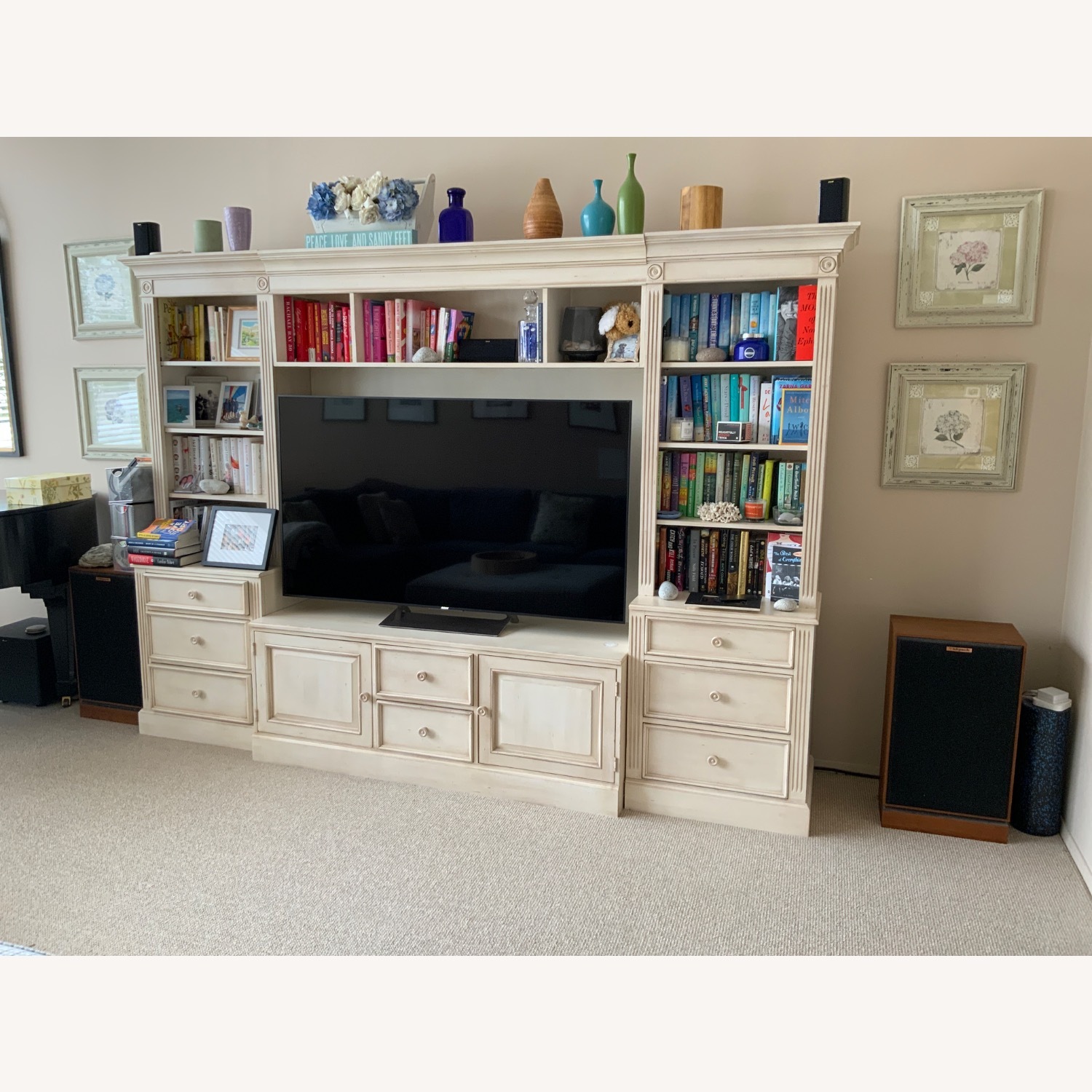 Ethan Allen New Country White Wood Wall Unit - image-1