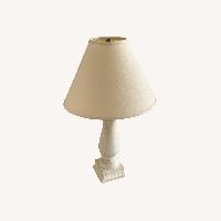 Distressed Farmhouse Lamp White Wood Table Lamp