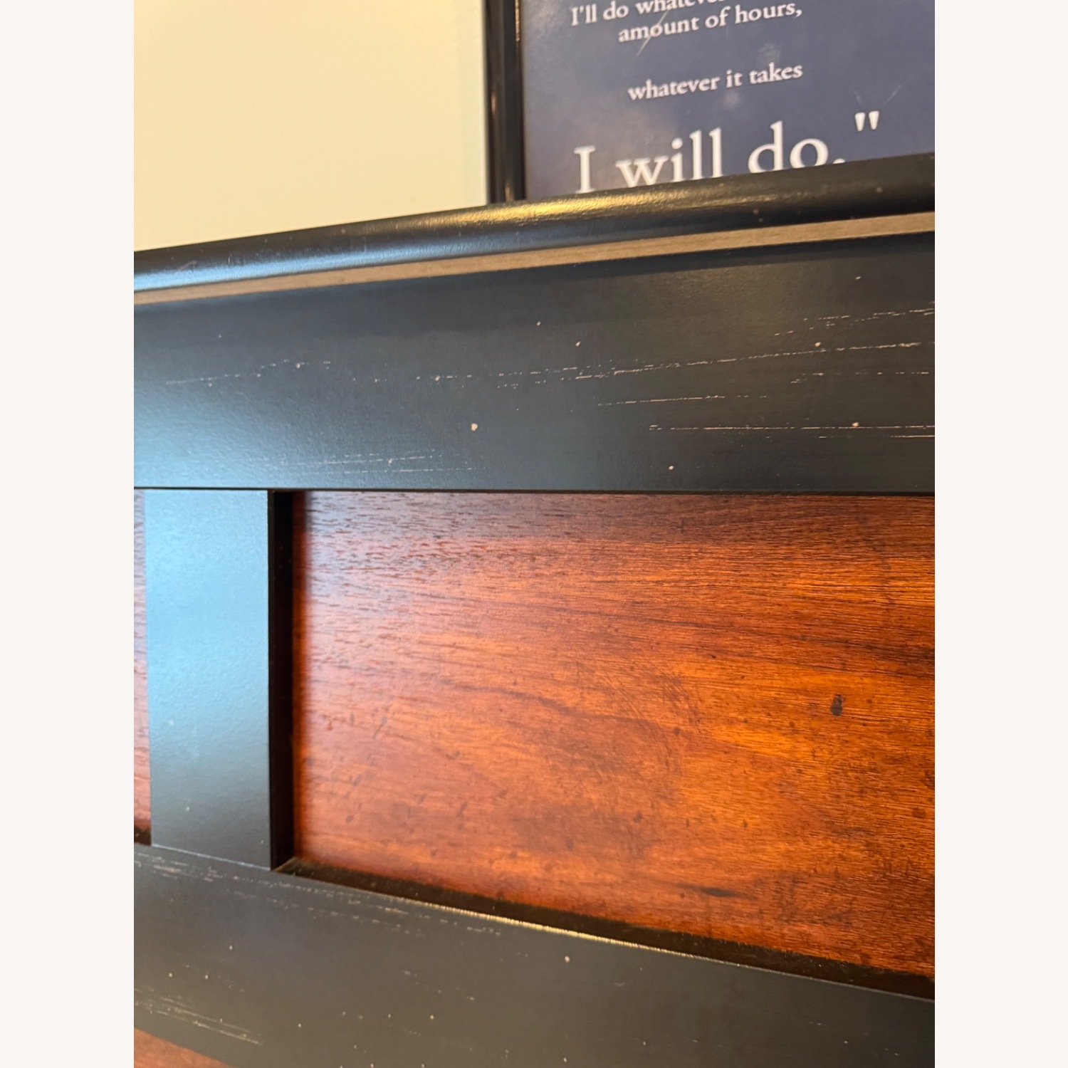 Dark Brown Black Finish Queen Bed - image-3