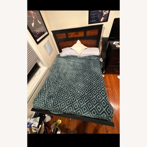 Used Dark Brown Black Finish Queen Bed for sale on AptDeco