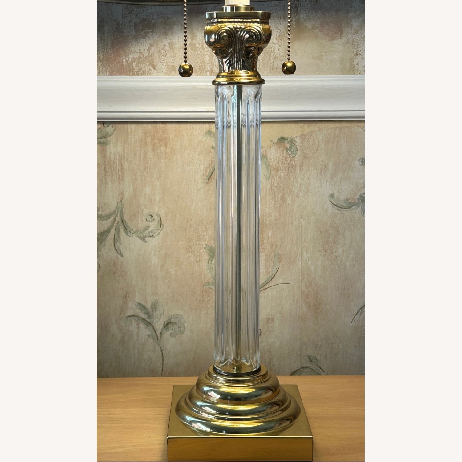  Vintage Brass & Crystal Table Lamp Set - image-2